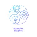 Resilience benefits blue gradient concept icon Royalty Free Stock Photo