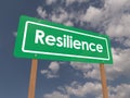 Resilience on green sign board Royalty Free Stock Photo