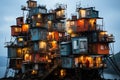 Resilience Rising: town engulfed by waste, witness the indomitable spirit of inhabitants as they band together to reclaim their Royalty Free Stock Photo