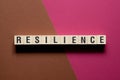 Resilience word concept on cubes Royalty Free Stock Photo