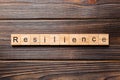 Resilience word written on wood block. resilience text on table, concept Royalty Free Stock Photo