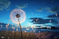 Resilient Dandelion plant. Generate Ai