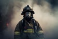 Resilient firefighter, adorned in protective gear. Generative AI Royalty Free Stock Photo