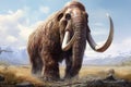 Resilient mammoth animal illustration. Generate Ai