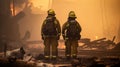 Resilient Protectors: A Glimpse into Firefighters\' Battle