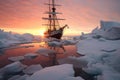 Resilient Ship cruising among sea ice. Generate ai