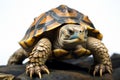 Resilient turtle, equipped with a protective shell, symbolizes longevity and endurance