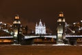The resin cathedral against the backdrop of the Bolshevik Bridge Royalty Free Stock Photo