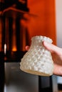 Resin 3d printed vase, detail and precision with a sla 3d printer Royalty Free Stock Photo