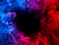 Resistance of blue and red smoke in slow motion Royalty Free Stock Photo