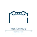 Resistance icon. Linear vector illustration from hardware computer collection. Outline resistance icon vector. Thin line symbol Royalty Free Stock Photo