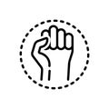 Black line icon for Resistance, opposition and aggressive