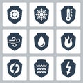 Resistance, Protection from External Influence and Guarding Related Vector Icons in Glyph Style 2