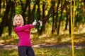 Resistance training in park Royalty Free Stock Photo