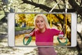 Resistance training in park Royalty Free Stock Photo