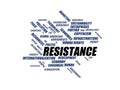 RESISTANCE - word cloud wordcloud - terms from the globalization, economy and policy environment Royalty Free Stock Photo