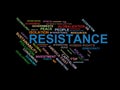 RESISTANCE - word cloud wordcloud - terms from the globalization, economy and policy environment Royalty Free Stock Photo