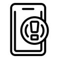 Resistant protective phone glass icon outline vector. Innovative security cover