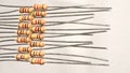 Resisters laid out in a pattern Royalty Free Stock Photo