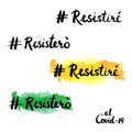 Resistire and Resistero, I will survive in Spanish and in Italian, slogans that inspire the people in the struggle