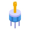 Resistor capacitor icon, isometric style