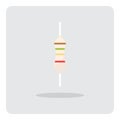 Resistor for electronic circuits board icon.