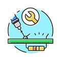 resistor replacement electronics color icon vector illustration