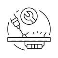 resistor replacement electronics line icon vector illustration