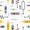 Resistor Symbol Seamless Pattern