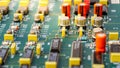 Resistors and electronics on board. Royalty Free Stock Photo