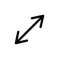 Resize arrow icon. Simple glyph vector for UI and UX, website or mobile application