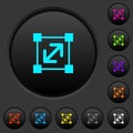 Resize element dark push buttons with color icons