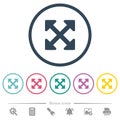 Resize full alt flat color icons in round outlines