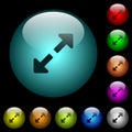 Resize full icons in color illuminated glass buttons