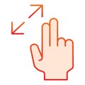 Resize gesture flat icon. Zoom in vector illustration isolated on white. Swipe gesture gradient style design, designed