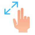 Resize gesture flat icon. Zoom in vector illustration isolated on white. Swipe gesture gradient style design, designed