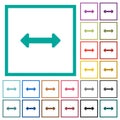 Resize horizontal flat color icons with quadrant frames