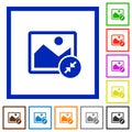 Resize image small flat framed icons