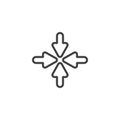 Resize, Minimize arrows line icon