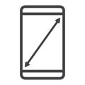 Resize mobile screen line icon, web and mobile Royalty Free Stock Photo
