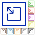 Resize object flat framed icons