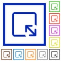 Resize object flat framed icons