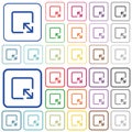 Resize object outlined flat color icons