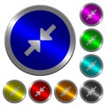 Resize small luminous coin-like round color buttons