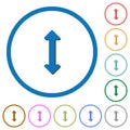Resize vertical icons with shadows and outlines