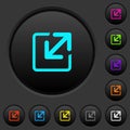 Resize window dark push buttons with color icons Royalty Free Stock Photo