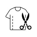 Resizing clothes black linear icon