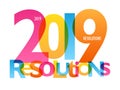 2019 RESOLUTIONS colorful typography banner