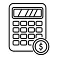 Resolve calculator icon outline vector. Finance monitor project