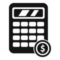 Resolve calculator icon simple vector. Finance monitor project